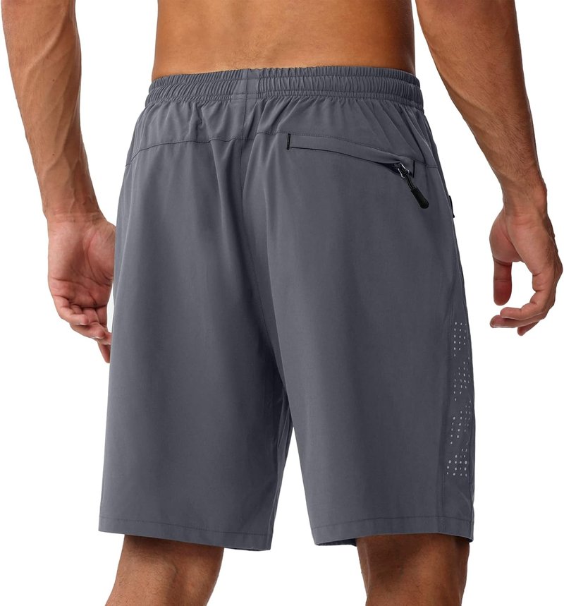 Men's Workout Shorts - 7 Inch Inseam, Lightweight & Breathable Quick Dry Athletic Shorts with Zipper Pockets