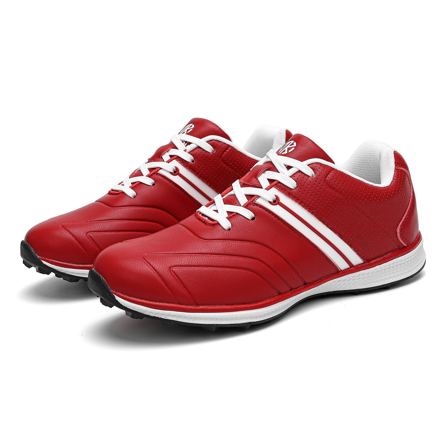 Men's Golf Shoes Professional Spikeless Golfers Training Sneakers Lightweight (Red, 10.5)