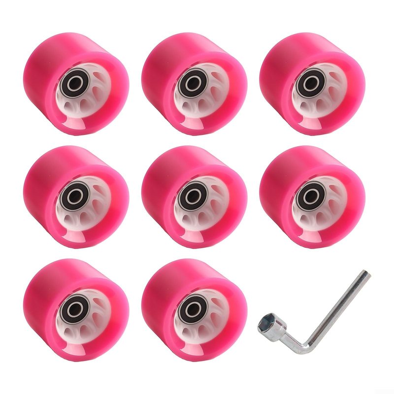 8 Pack Indoor Quad Roller Skate Wheels for Roller Derby Speed Skating, Artistic,Rink & Rhythm Skates, PU Wear-Resistant Wheels Double-Row Roller Skates Accessories