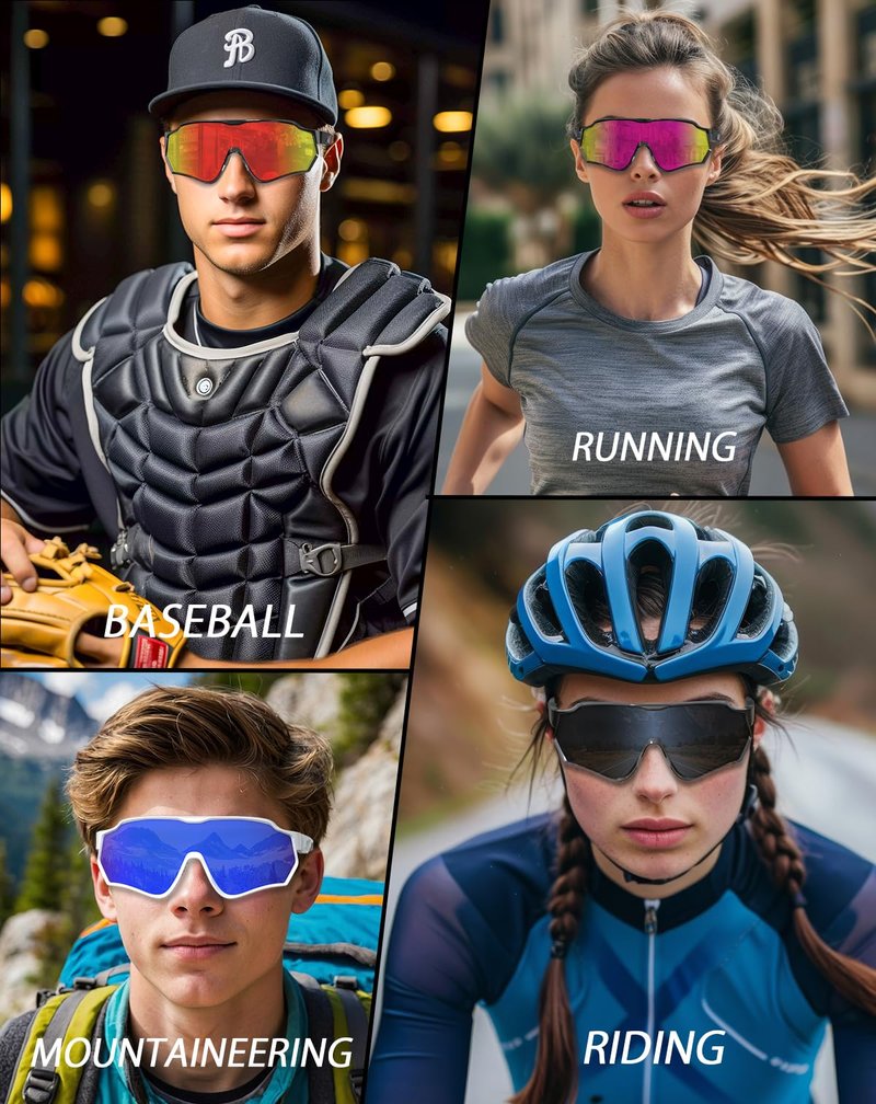 BEACOOL Polarized Sports Sunglasses for Men Women TR90 Cycling Running Baseball Golf Fishing Driving TAC Glasses UV400