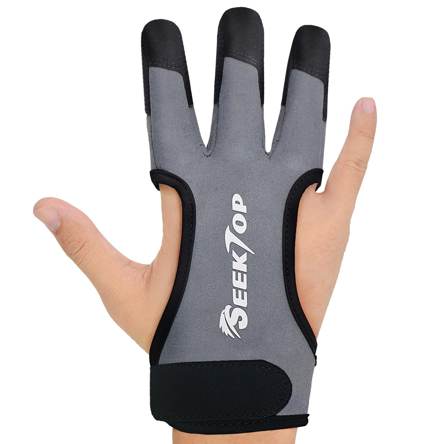 Seektop Archery Gloves Shooting Hunting Leather Three Finger Protector