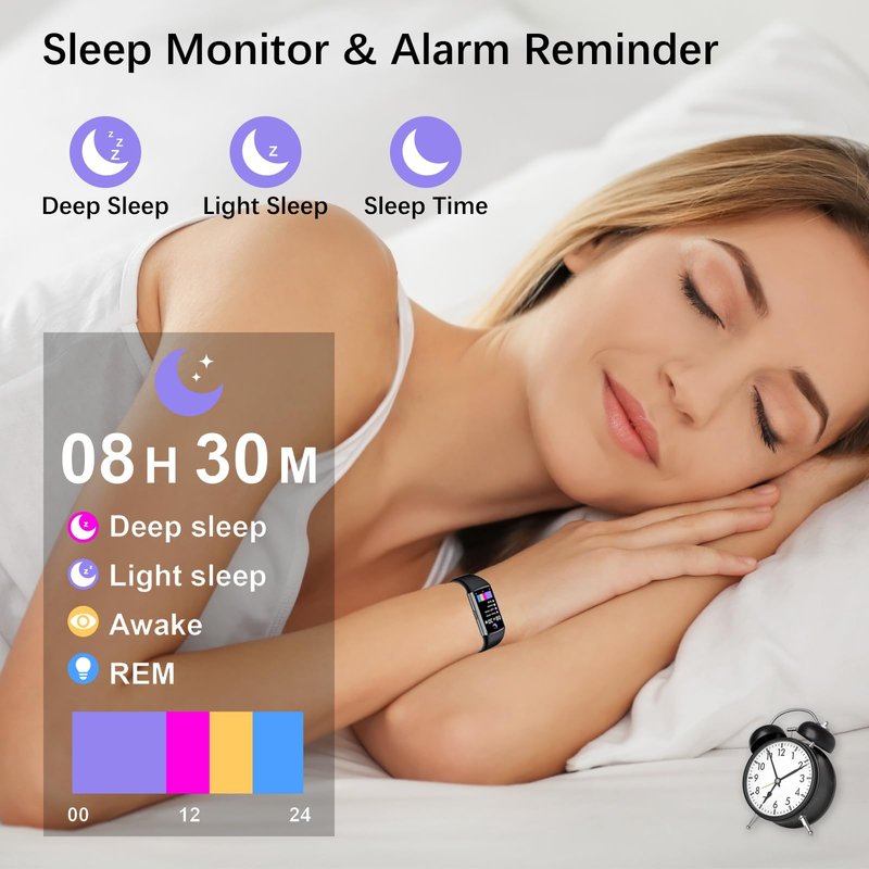 FKGZJF Smart Watch, Health Fitness Tracker Watch with 24/7 Heart Rate, Blood Oxygen Monitor, Sleep Tracker,Pedometer, IP68 Waterproof Activity Trackers Compatible with Android & iPhone Women Men