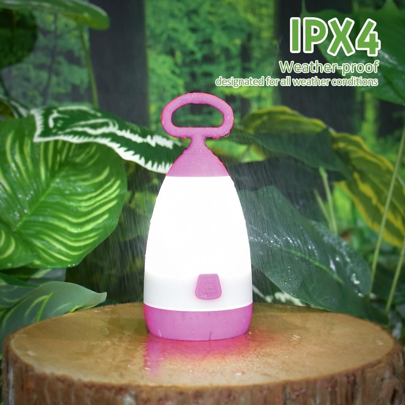 PEPTRONIC Kids Camping Lantern & Night Light Battery Powered (AAA Included), 360° Eye-Safe Light, IPX4 Waterproof with RGB Modes Portable for Outdoor, Emergency & Bedtime, Gift for Children (Purple)