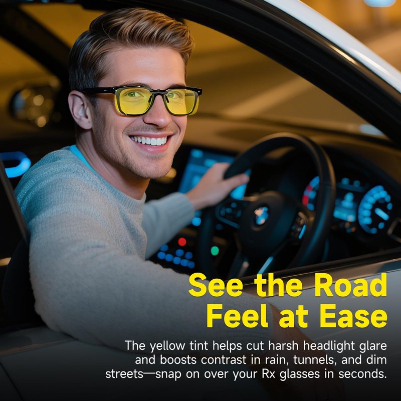 Each Cool Polarized Clip-On Flip-Up Sunglasses for Prescription Glasses – UV400 Protection, Anti-Glare, Metal Alloy Frame, Ideal for Driving, Beach, Golf & Outdoor Sports (Dark Gray Lens-2pack)