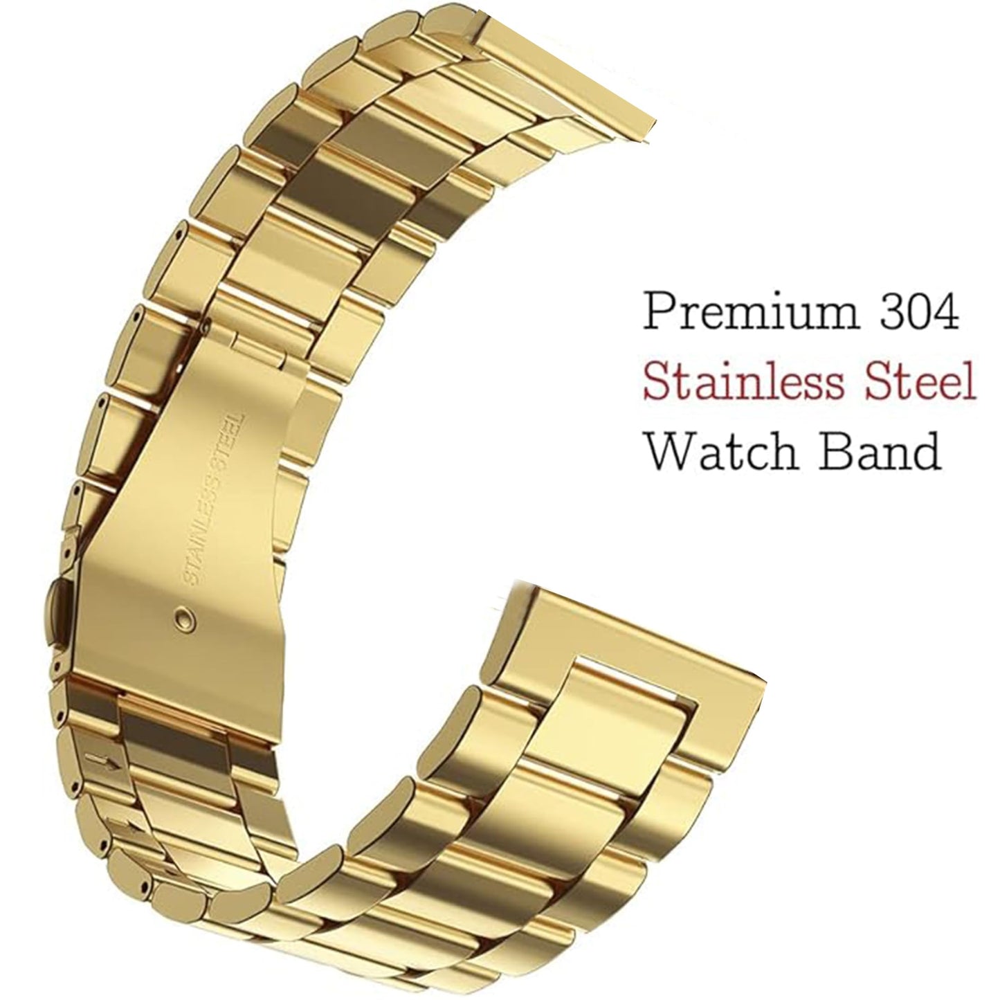 Lamshaw Compatible for Cubitt CT4 Smart Watch Band, 22mm Quick Release Stainless Steel Metal Replacement Straps Compatible with Cubitt CT4 / CT4 GPS / CT2Pro Max Smart Watch (Gold), ONESIZE