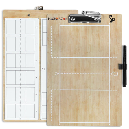 HIGHRAZON 60PC Volleyball Coaches Clipboard, Double-Sided Dry Erase Coach Clipboard, Volleyball Whiteboard for Coaches, Lineup White Board with Marker for Coaches Gift