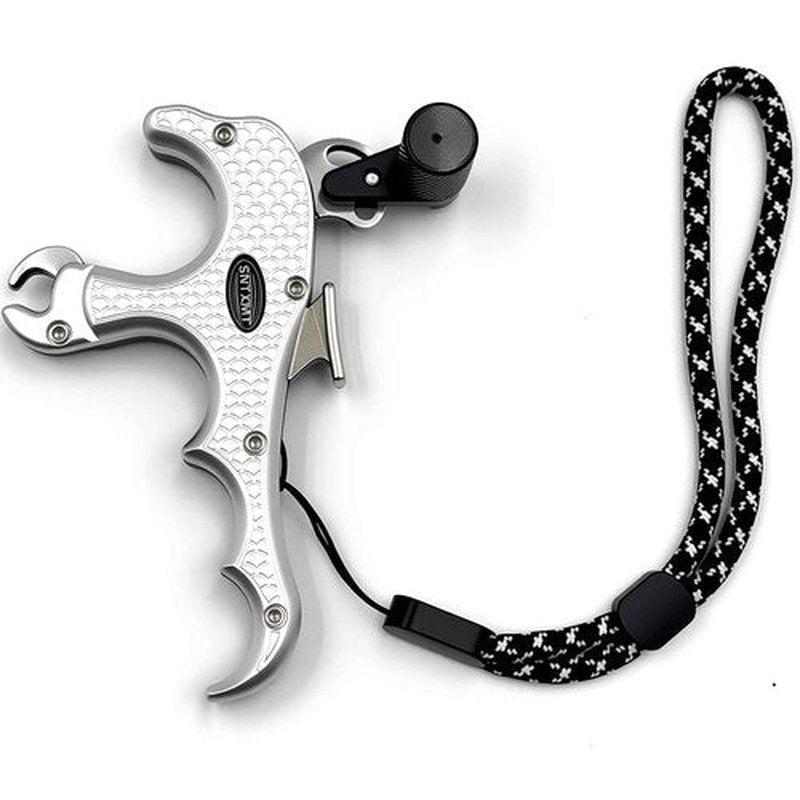 sntxmy Bow Release for Compound Bow, Archery Release Trigger, Compound Bow Release, Thumb Release. (4 Finger Bow Release, Silvery)