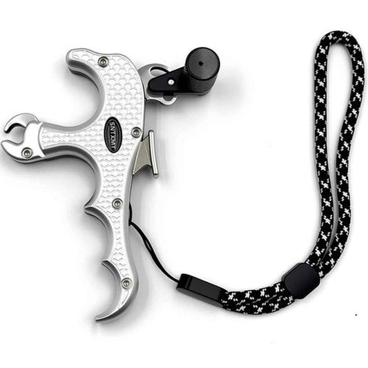 sntxmy Bow Release for Compound Bow, Archery Release Trigger, Compound Bow Release, Thumb Release. (4 Finger Bow Release, Silvery)