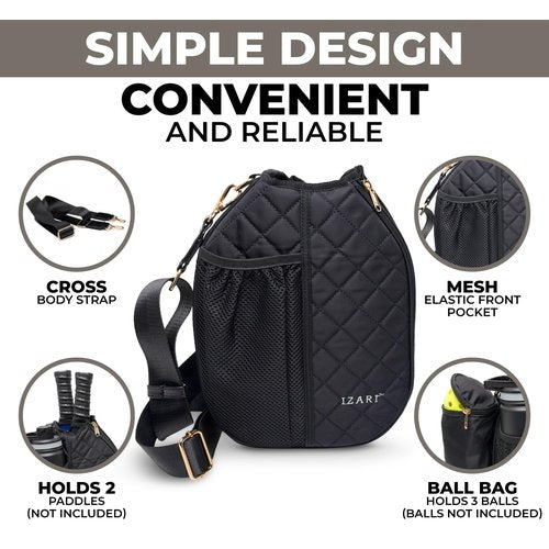 IZARI Pickleball Bags for Women with Fence Hook | Stylish Pickleball Bag for Men, Featuring Easy Access, Ample Storage and Durable Design | Pickleball Bags Unisex