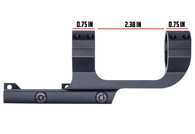 Monstrum Slim Profile Series Cantilever Offset Dual Ring Picatinny Scope Mount with Quick Release | 30 mm Diameter | Black