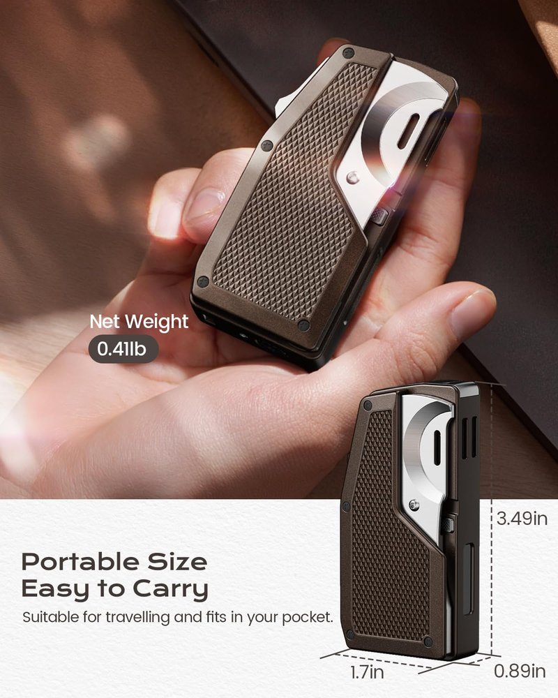 All-in-one Torch Lighter with Built-in Punch, Scissor-Shaped Cutter, Hidden Holder, and Adjustable 2 Jet Flame, Gifts for Men, Refillable Butane Lighter, Lighter with Multi-use Accessories for Travel