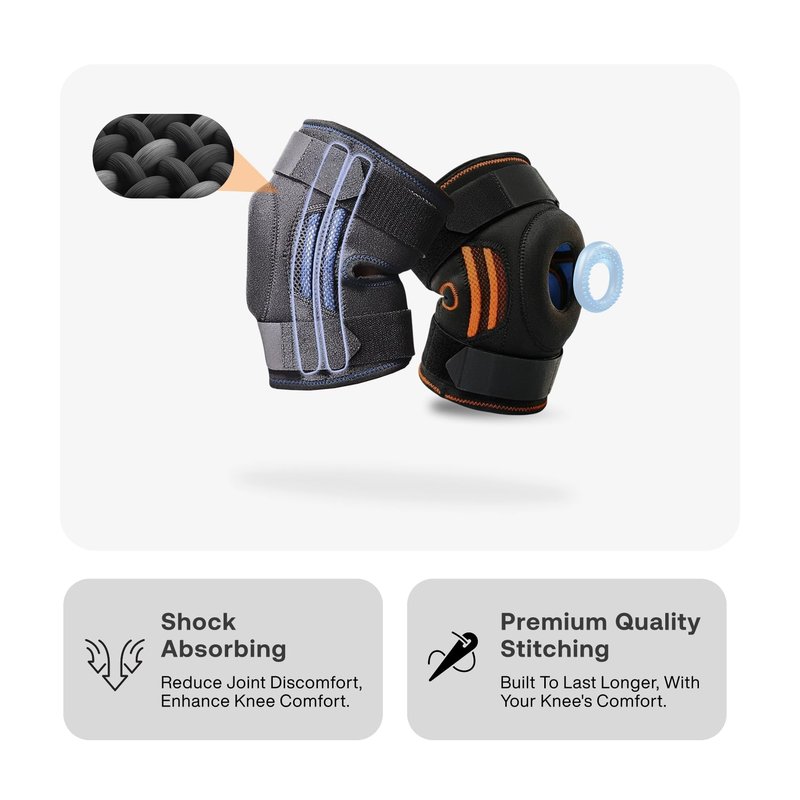 Knee Brace with Side Stabilizers & Patella Gel Pads for Men and Women, Maximum Compression Knee Support for Running, Workout, Sports, Breathable Non-Slip Knee Sleeve for Knee, Knee Support (Large)