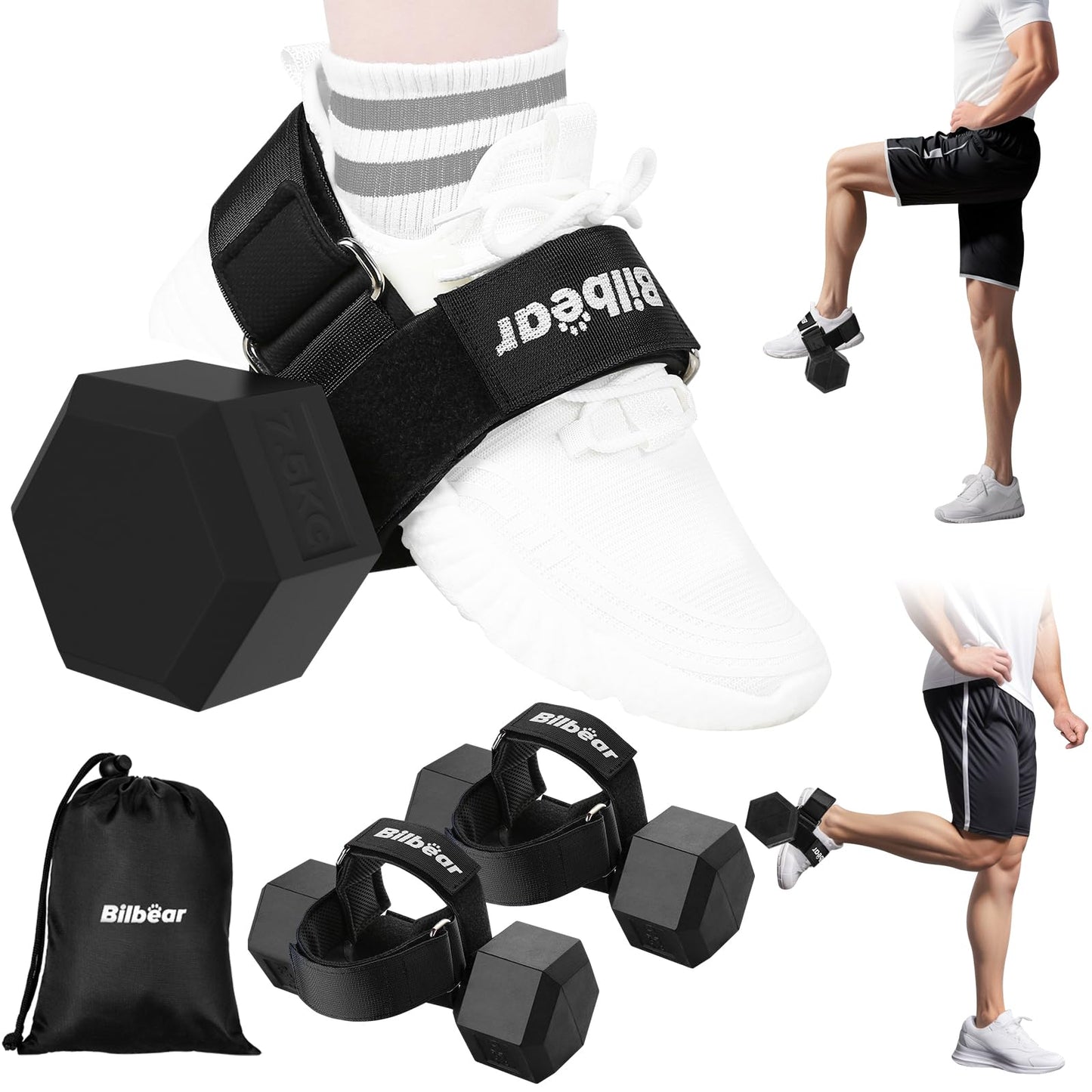 2Pcs Tibialis Trainer Strap for Shin Splint Relief Exercises,Adjustable Dumbbell Foot Attachment for Hip Flexor Raises,Dumbbell Ankle Strap Relieve Leg Pain Increase Range of Motion