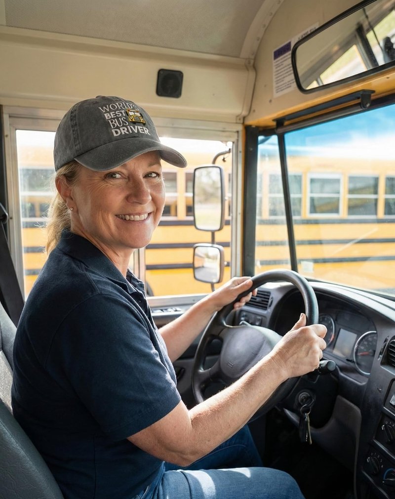 InnoBeta School Bus Driver Appreciation Gifts Cap for Women, Adjustable Embroidered Baseball Hat for Christmas Grey