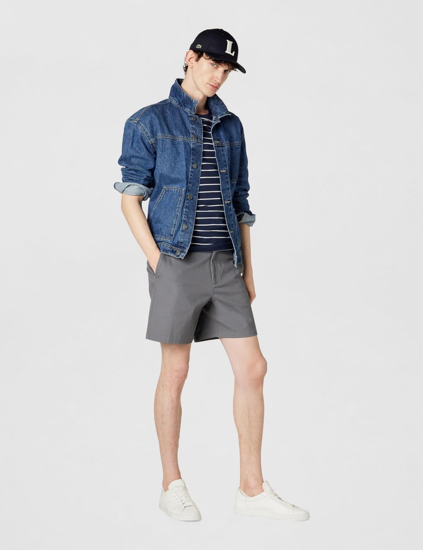 Lacoste Unisex L Embroidered Cotton Twill Cap, One Size, Navy Blue