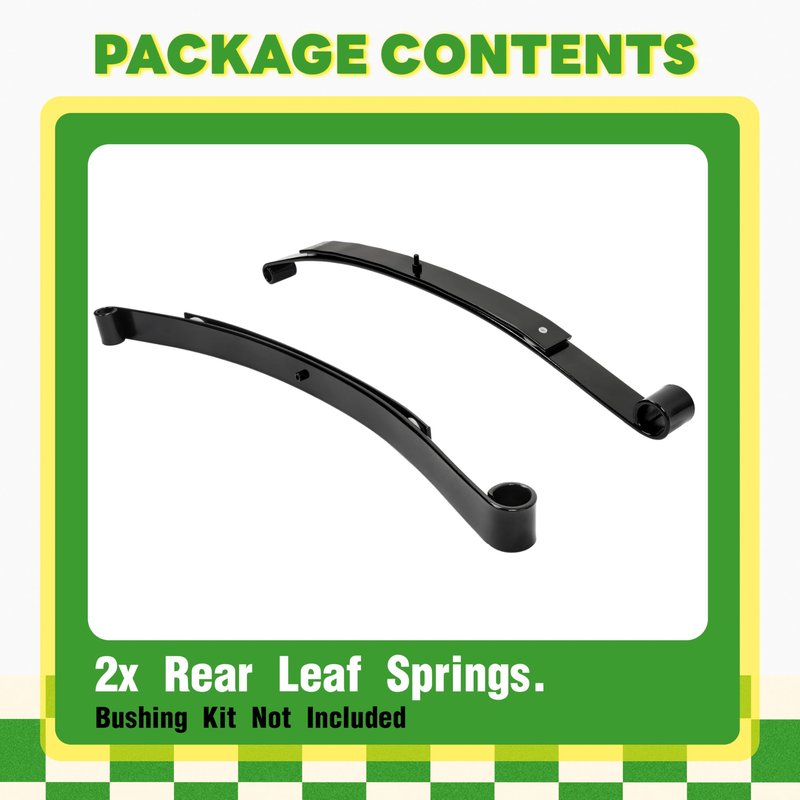 WUTIST Heavy Duty Rear 2-Leaf Spring Compatible with 2008-UP EZGO RXV Gas and Electric Golf Carts Black Steel Powder Coated Set of 2,OEM# 603498 604494