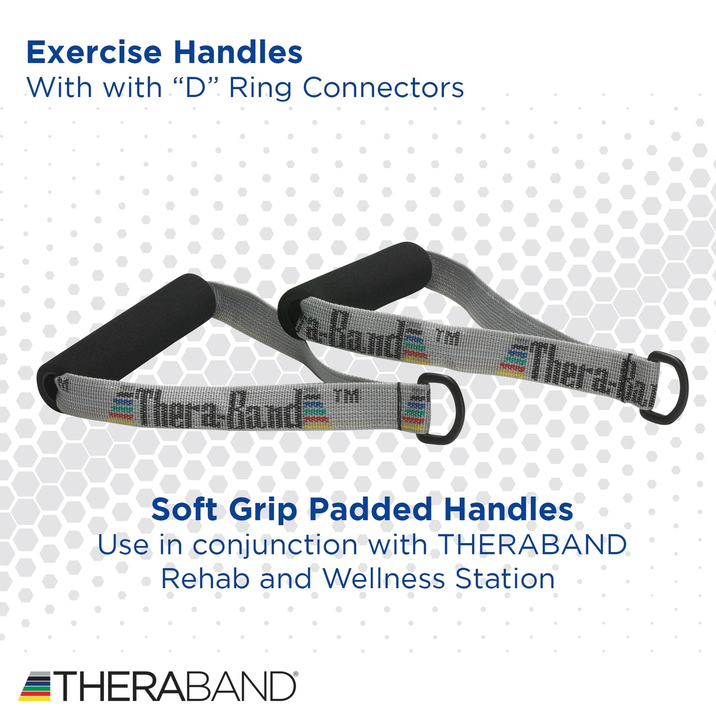 THERABAND Resistance Band Handles, Attachments for Bands and Tubing, Pair
