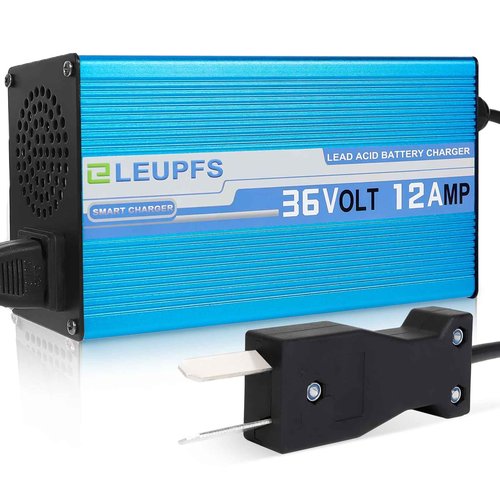 ELEUPFS 12 Amp 36 Volt Golf Cart Battery Charger, Compatible with EZGO Club Car/Yamaha Golf carts, 3-Year Warrnaty, Crowfoot Plug, 6-12H Full Charge with Upgrade Trickle Charge, Protected Battery