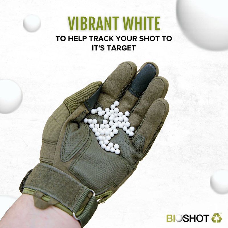 BioShot Biodegradable Airsoft BBS - .36g Super Slick Seamless Sniper Weight Competition Match Grade for All 6mm Airsoft Guns and Accessories (3000 Rounds, White)