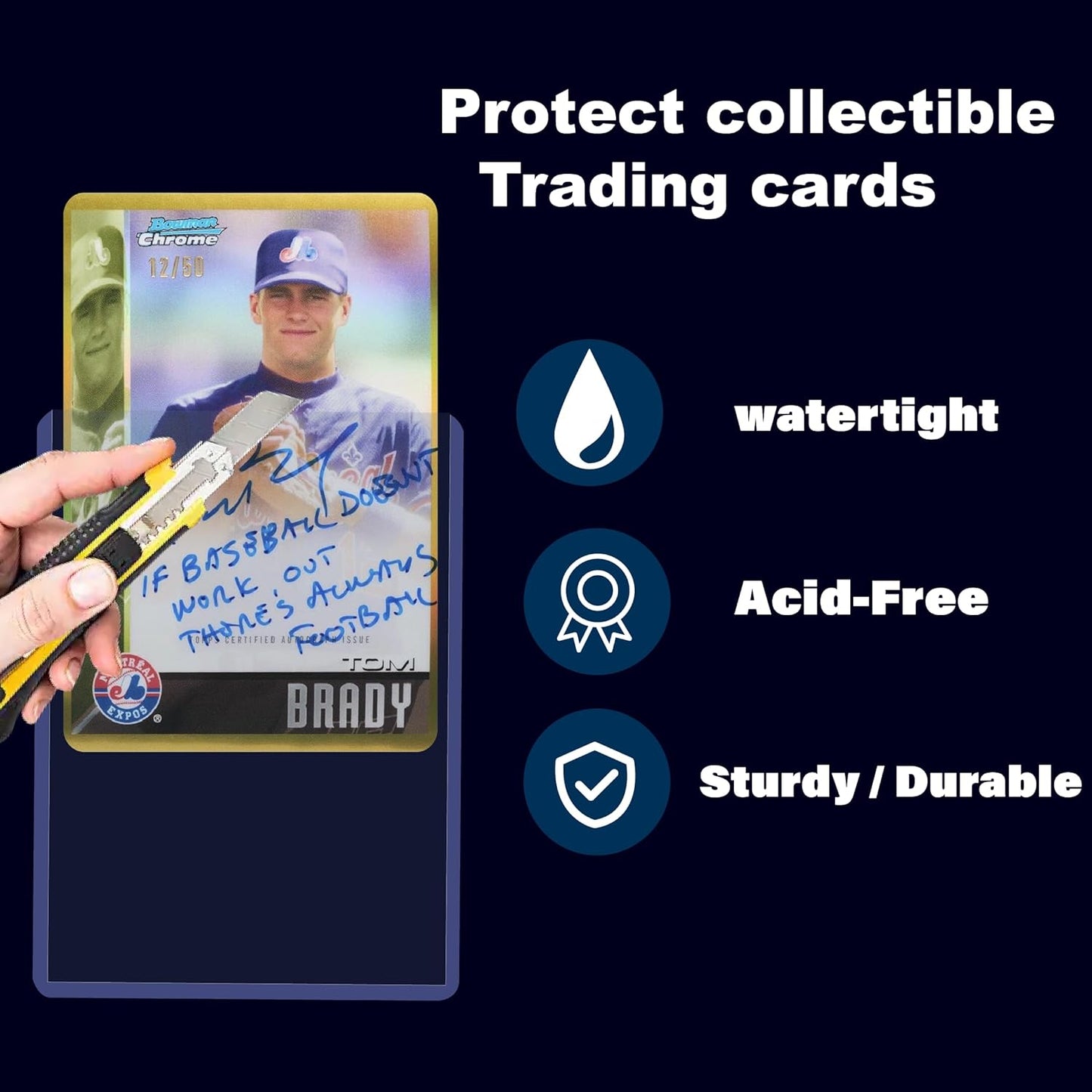 Hard Card Sleeves - Premium Toploaders for Baseball & Football | 100 Pack for Ultimate Protection