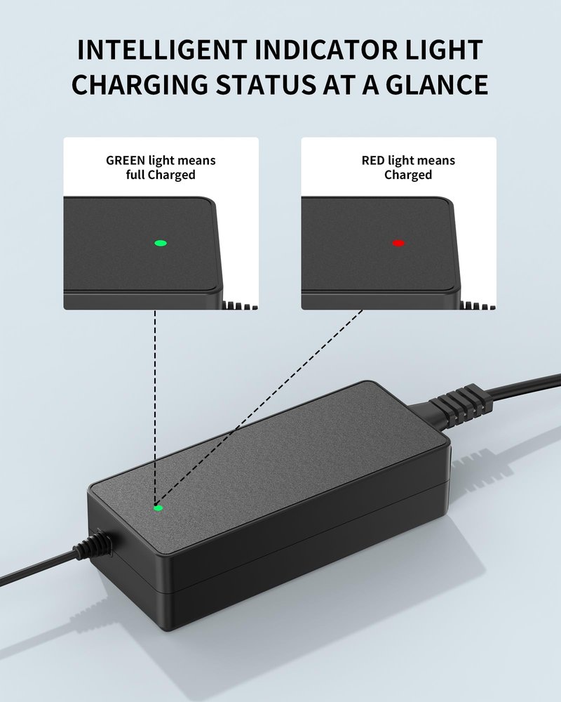 VHBW 42V Charger for Gotrax Electric Scooter Compatible with GOTRAX Apex/Eclipse/G2/G3/G3 Plus/G4/Tour XP/Rival/GXL/GXL V2/XR Elite,42V 2A Electric Bike Charger for Gotrax Alpha XL/EBE1 Bikes