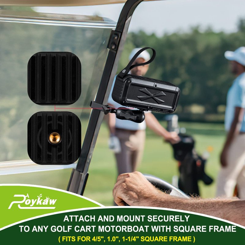 Roykaw Golf Cart Bluetooth Speakers with Mount, Portable Wireless Speaker Compatible with EZGO/Club Car/Yamaha- Loud Stereo Sound, IPX7 Waterproof, Shockproof & Dustproof