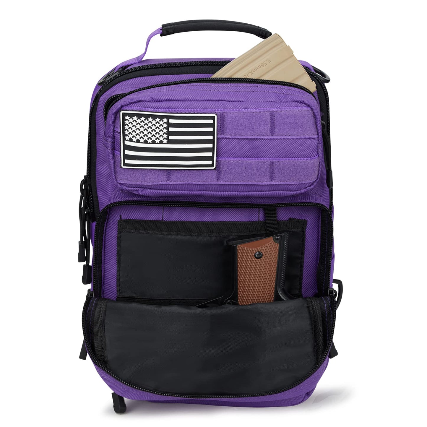 G4Free Tactical Sling Bag Backpack Military Rover Shoulder Sling Pack Molle EDC Small Crossbody Chest Pack(Purple)