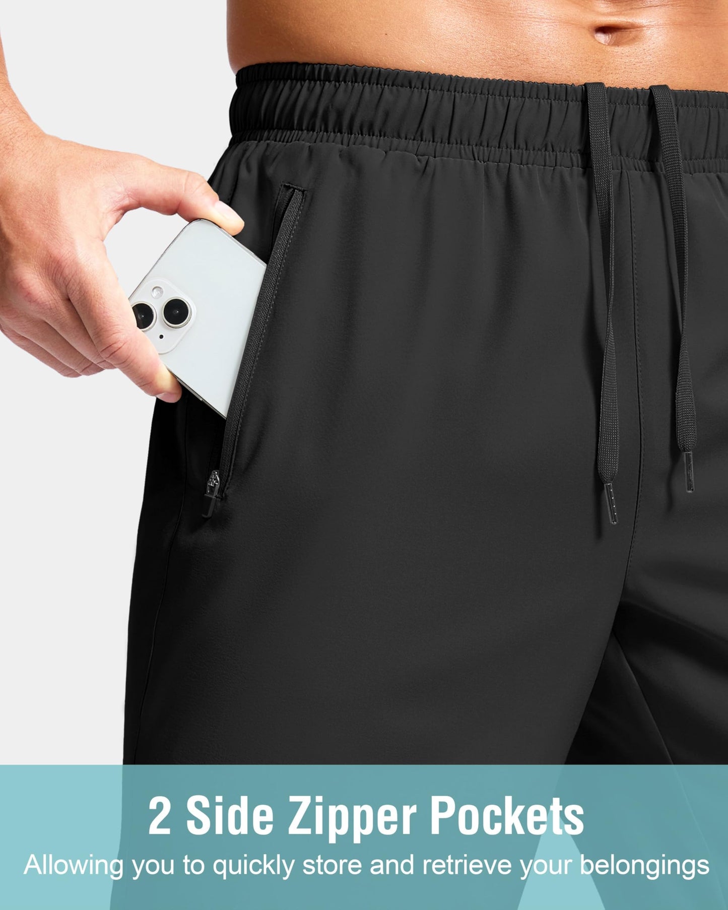 G Gradual Men's Athletic Running Shorts with Zipper Pockets Quick Dry 7"/ 5"/ 9" Workout Gym Shorts for Basketball Hiking(Mint Moment,9M)