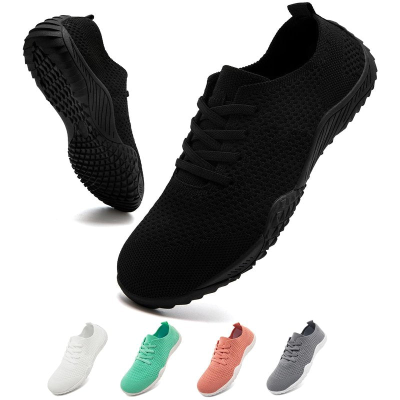 WCIDFY Barefoot Shoes Women Zero Drop Gym Walking Shoes Non Slip Minimalist Tennis Lightweight Breathable Yoga Sneakers Black 8
