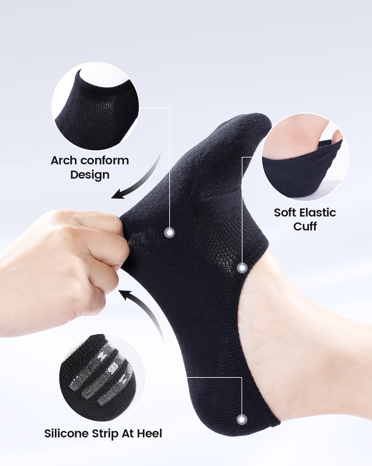 IDEGG No Show Socks Women & Men Low Cut Ankle Short Anti-slid Athletic Running Casual Invisible Liner Socks