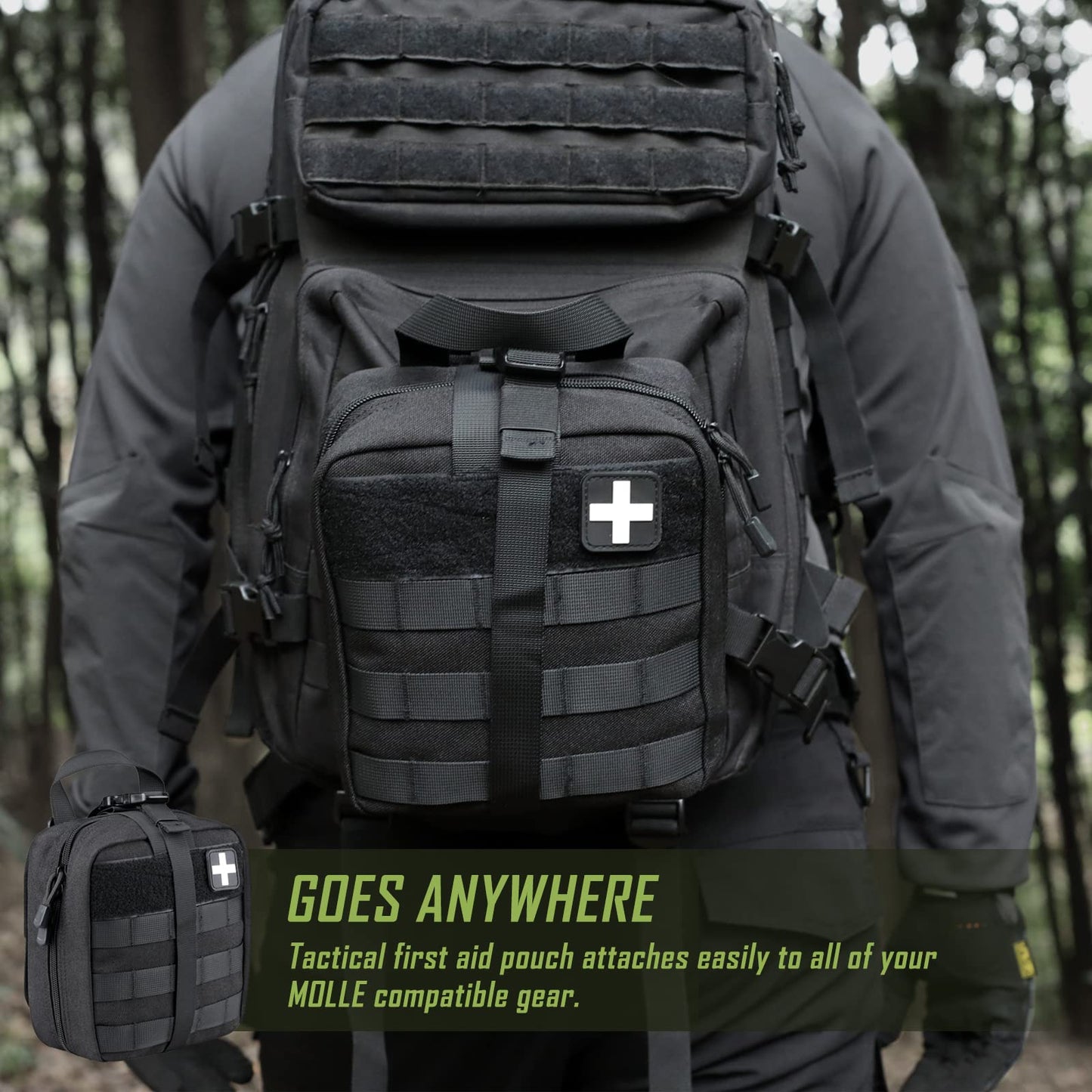 LIVANS 1000D First Aid Bag Empty Medical Ifak Pouch Molle EMT Pouches Rip-Away Tactical Military Trauma Emergency Medic Bag