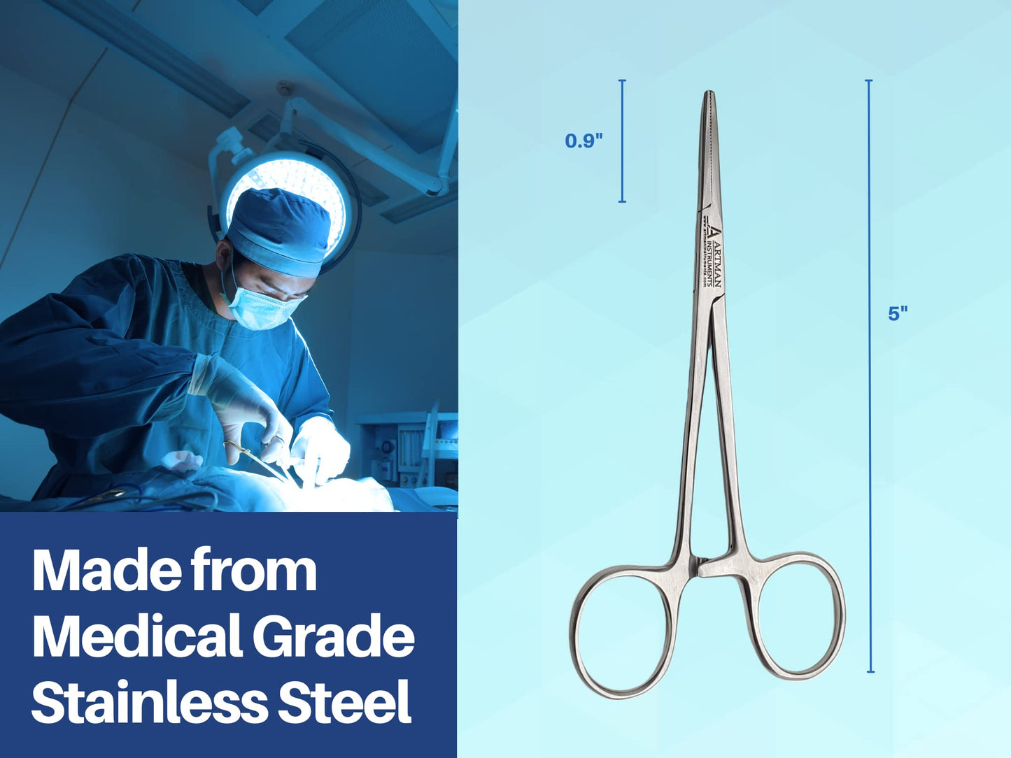 Artman Instruments Set of 4 Artery Forceps 5 inches Straight Mosquitoes by Wise Linkers