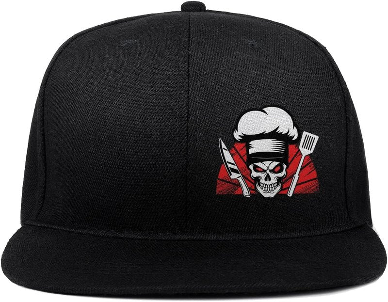 Snapback Hats for Men - Adjustable Flat Bill Black Baseball Cap | Stylish & Comfortable Fit