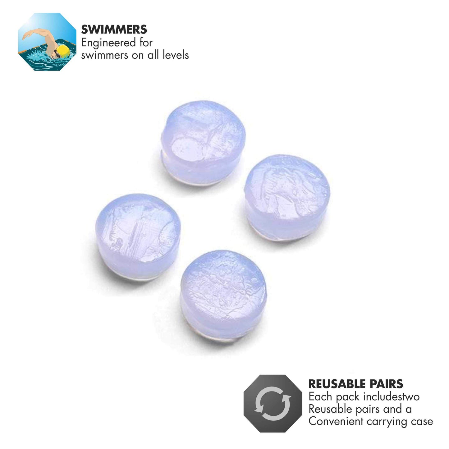 TYR Soft Silicone Ear Plugs, Clear