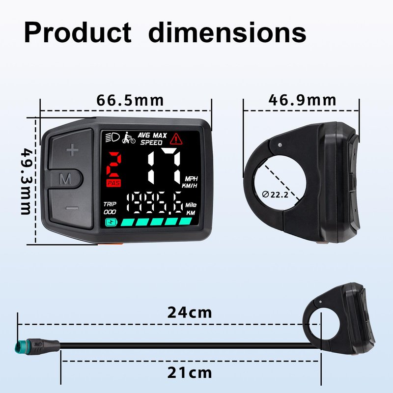 BAFANG 5 Pin Male Ebike Display for Bafang CAN Protocol Motors, Ebike Speedometer Bike Computer with 0-9 PAS, DZ41 (M620, M600, M560, M510, M420 mid Drive Motors), DC 24V-48V