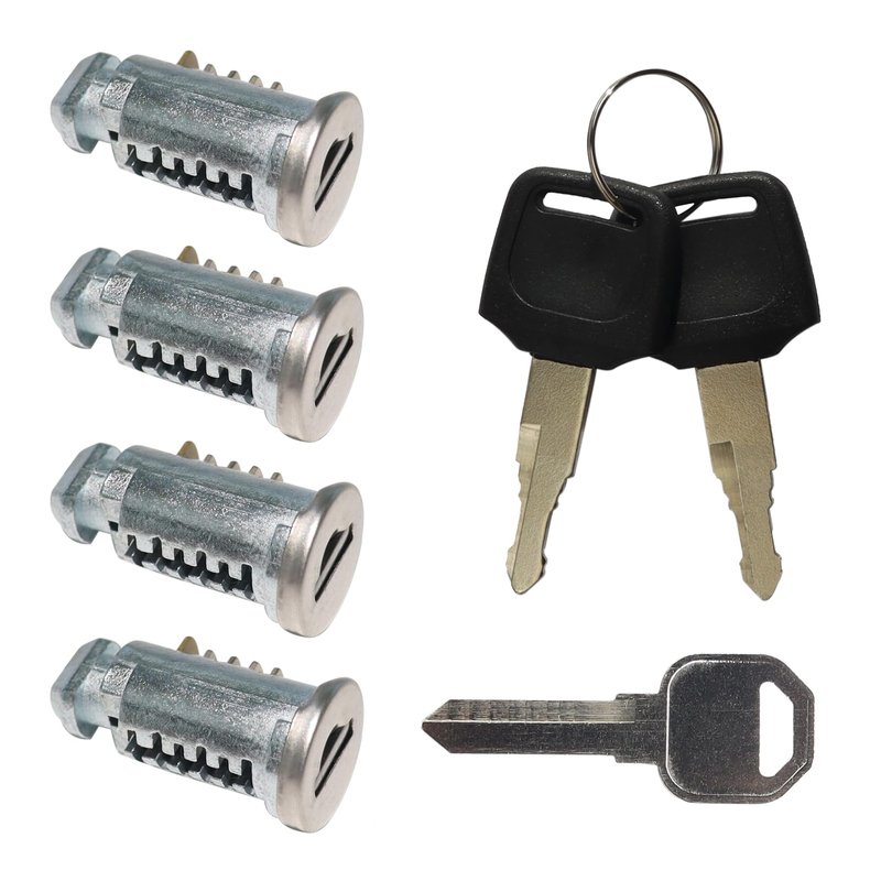 JXSDFP 4 Pack Lock Cores Compatible with Thule Roof Racks Components, Includes 4 Cores, 2 Keys and A Control Key (4 Pack)