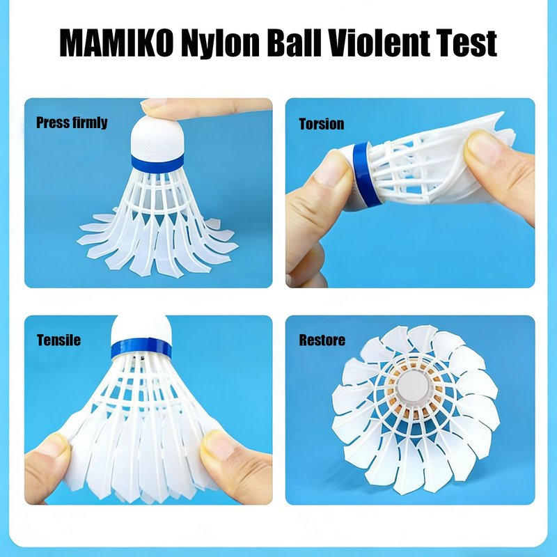Mamiko Biomimetic Badminton Birdies 12 PCS,Nylon Badminton Shuttlecocks with Stability Durability for Baseball Batting Practice Training,Medium Speed Birdie Balls for Backyards Indoor Outdoor Sports