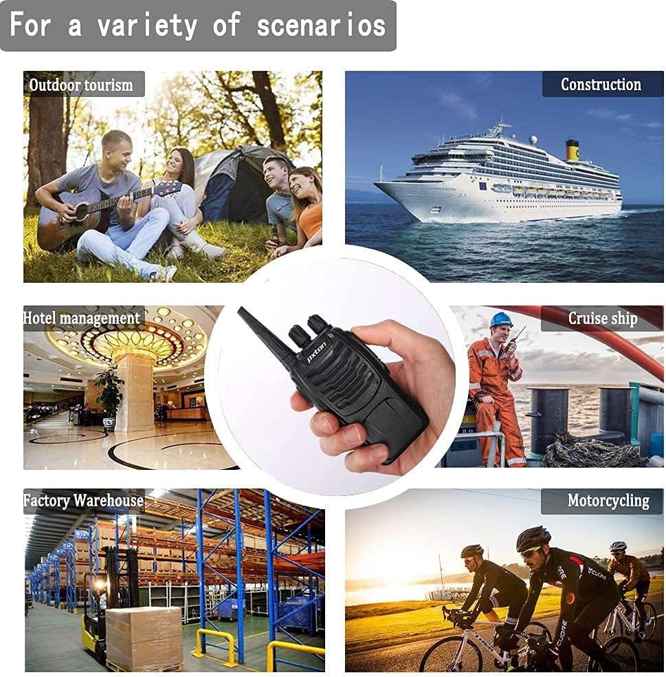 Two Way Radios Long Range - Rechargeable Walkie Talkies with Headphones & Flashlight | 16 Channels, 8 Pack