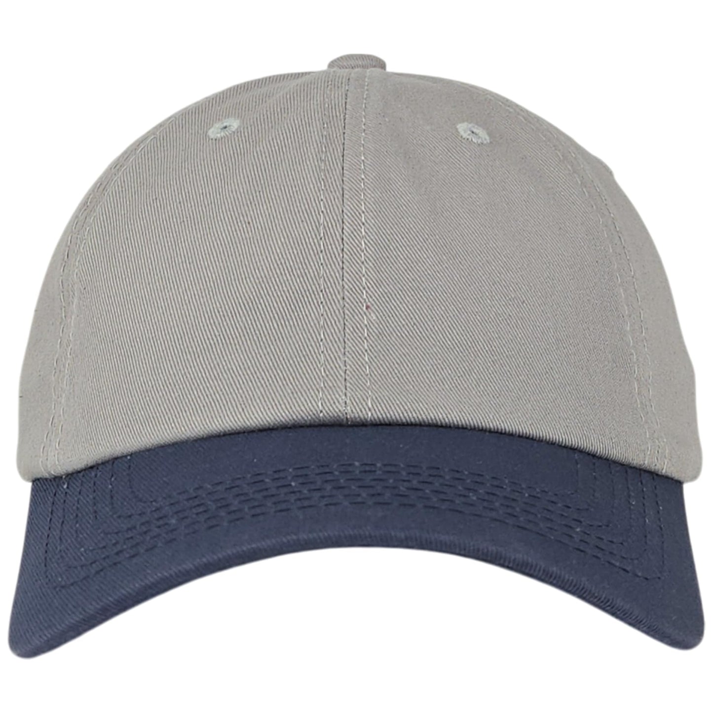 Vintage Classic Dad Hat Two Tone – 100% Cotton, Adjustable Metal Buckle Strap, Low-Profile Fit, Baseball Cap Unisex Grey Navy