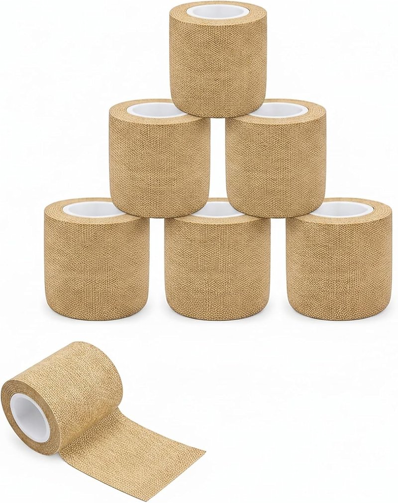 Self-Adhesive Bandage Wrap - 2 Inch x 5 Yards | Skin Color Cohesive Athletic Tape for Medical First Aid & Injury Support