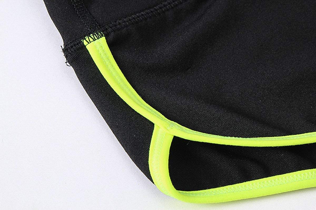 Kipro Womens Ultra Lightweight Running Tennis Workout Yoga Shorts Black/Fluorescent Green