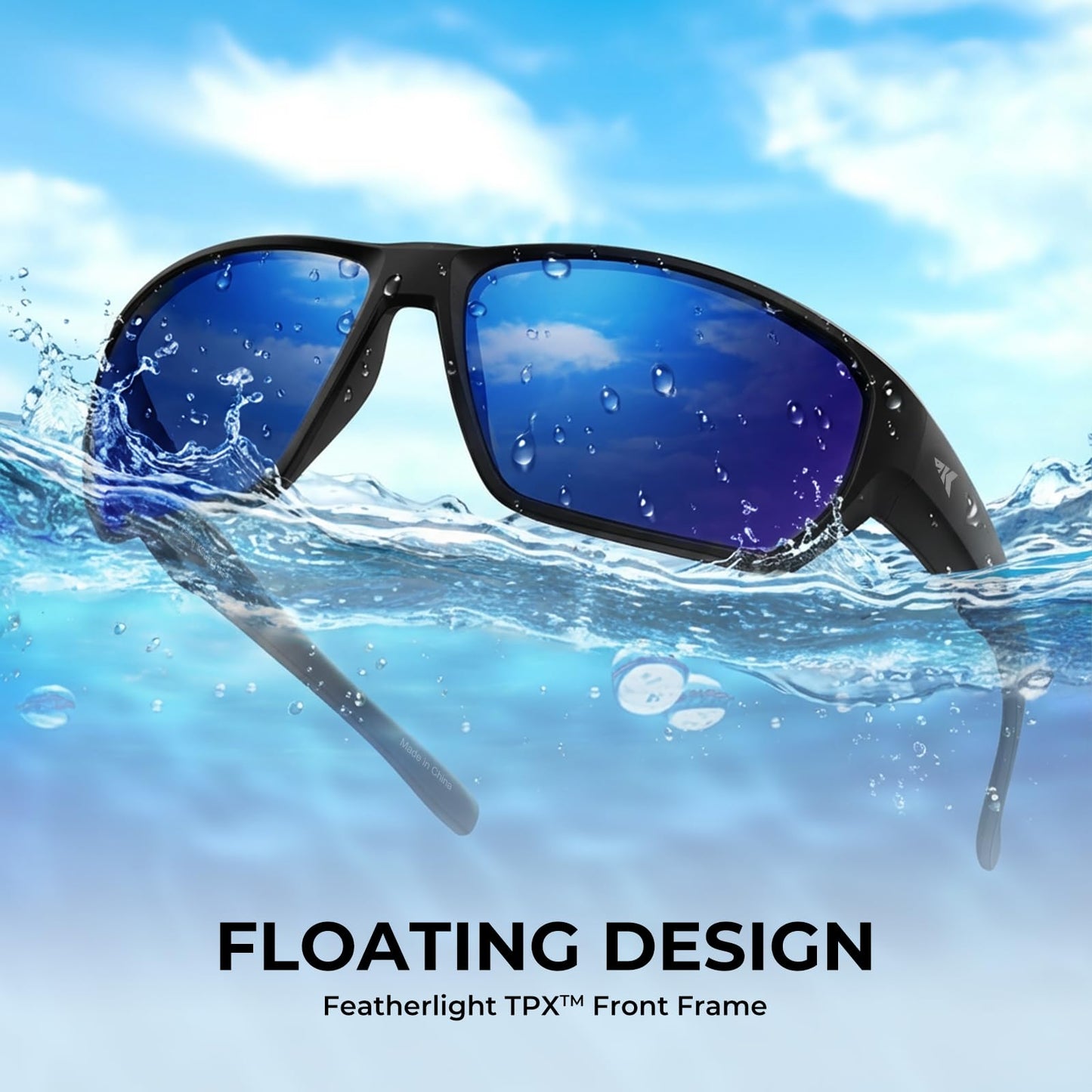 KastKing Merced Floating Polarized Sports Sunglasses, With PuriVex Protective Lens Coating, Lightweight TPX Frame, Men Women