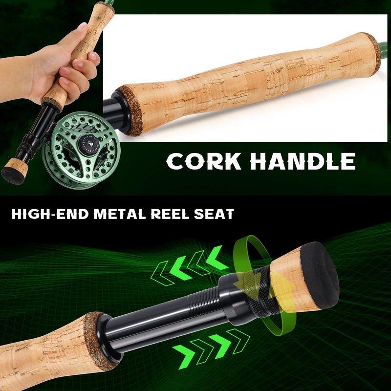 Sougayilang Fly Fishing Combo - 4 Piece Fly Rod & CNC Machined Reel | Complete Starter Package with Rod Bag