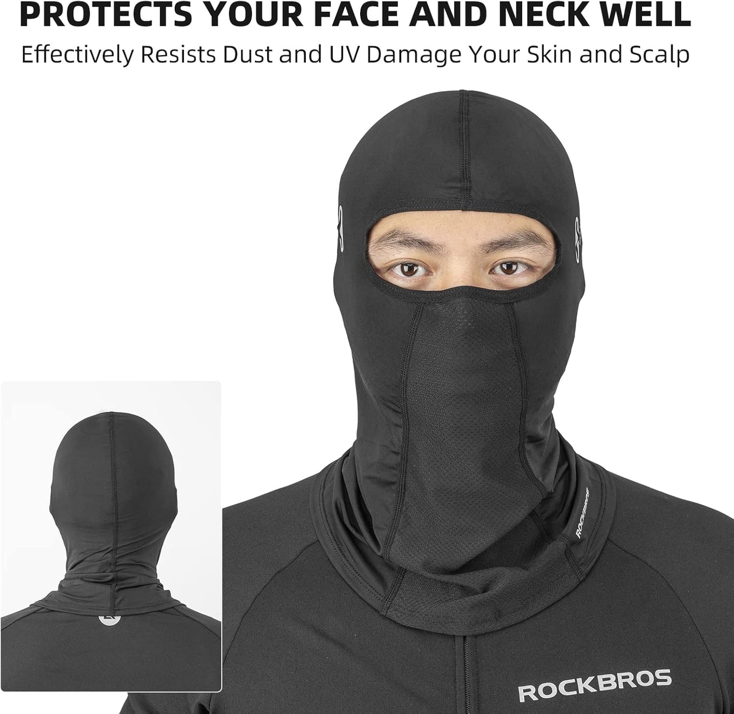 ROCKBROS Summer Balaclava Face Mask - Breathable Cooling Neck Gaiter for Motorcycle Cycling | Unisex