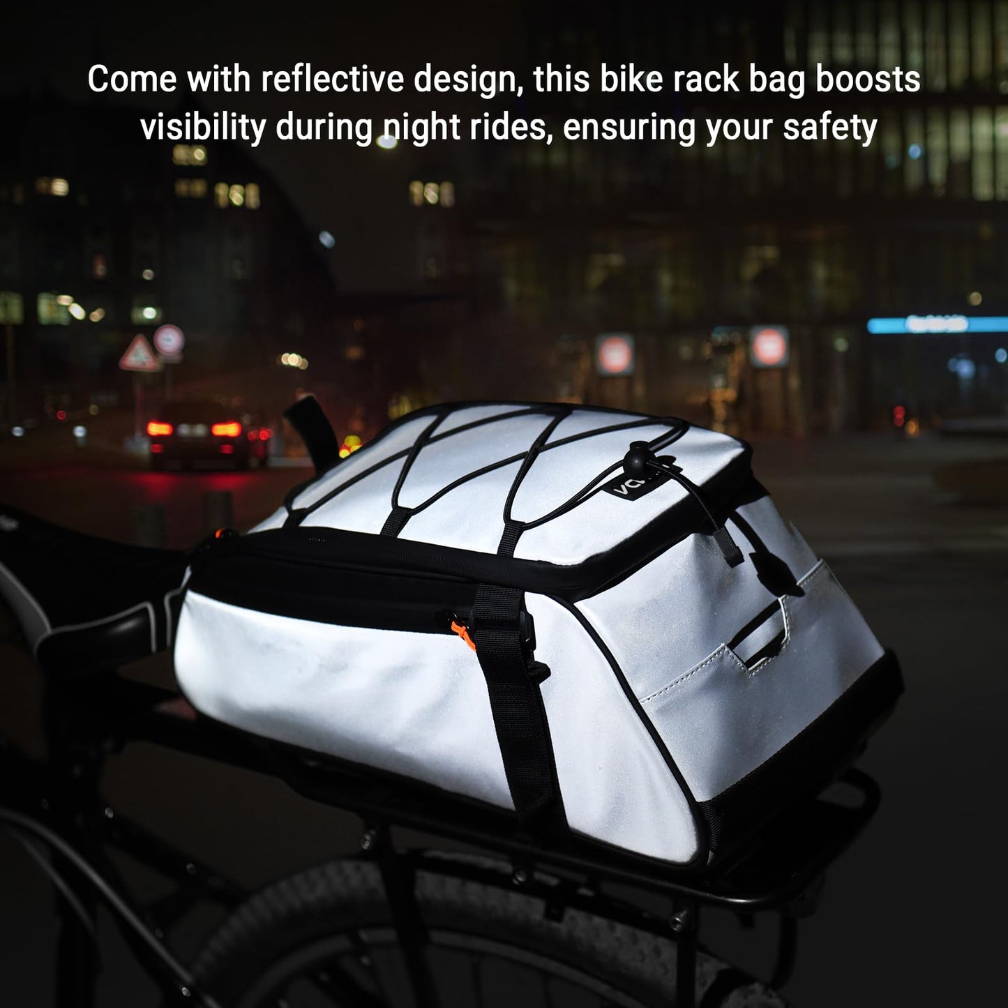Lixada 10L Reflective Bicycle Rear Rack Bag 4-in-1 Waterproof Bike Saddle Bag Bike Rear Rack Pouch with Shoulder Strap Cycling Bicycle Saddle Panniers Lightweight Compact for Traveling Commuting