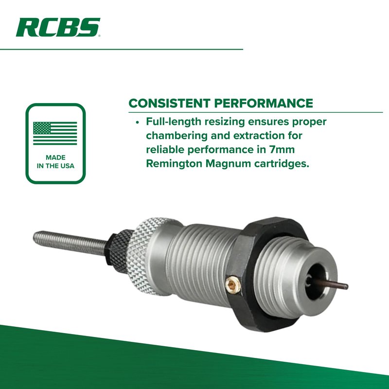 RCBS Full-Length Die Set 7mm Rem Mag, Reloading Die Set for Full-Length Sizing of 7mm Remington Magnum