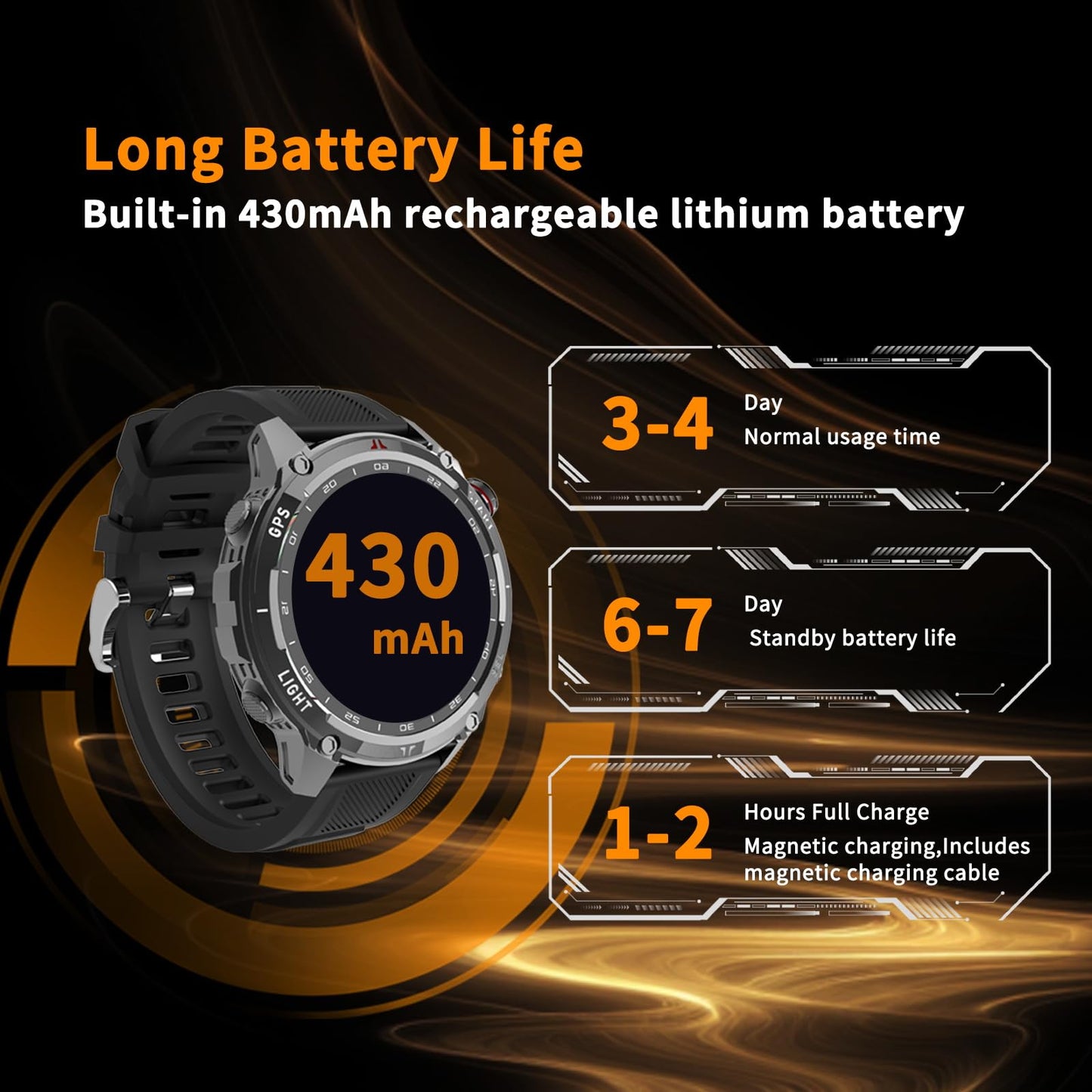 CHILEAF Smart Watch for Men Women, Bluetooth Call, 1.43 Inch Touchscreen Fitness Tracker with Heart Rate, SpO2, Sleep Monitoring, Sports Smartwatch with GPS, Multiple Sport Modes, IP68 Waterproof