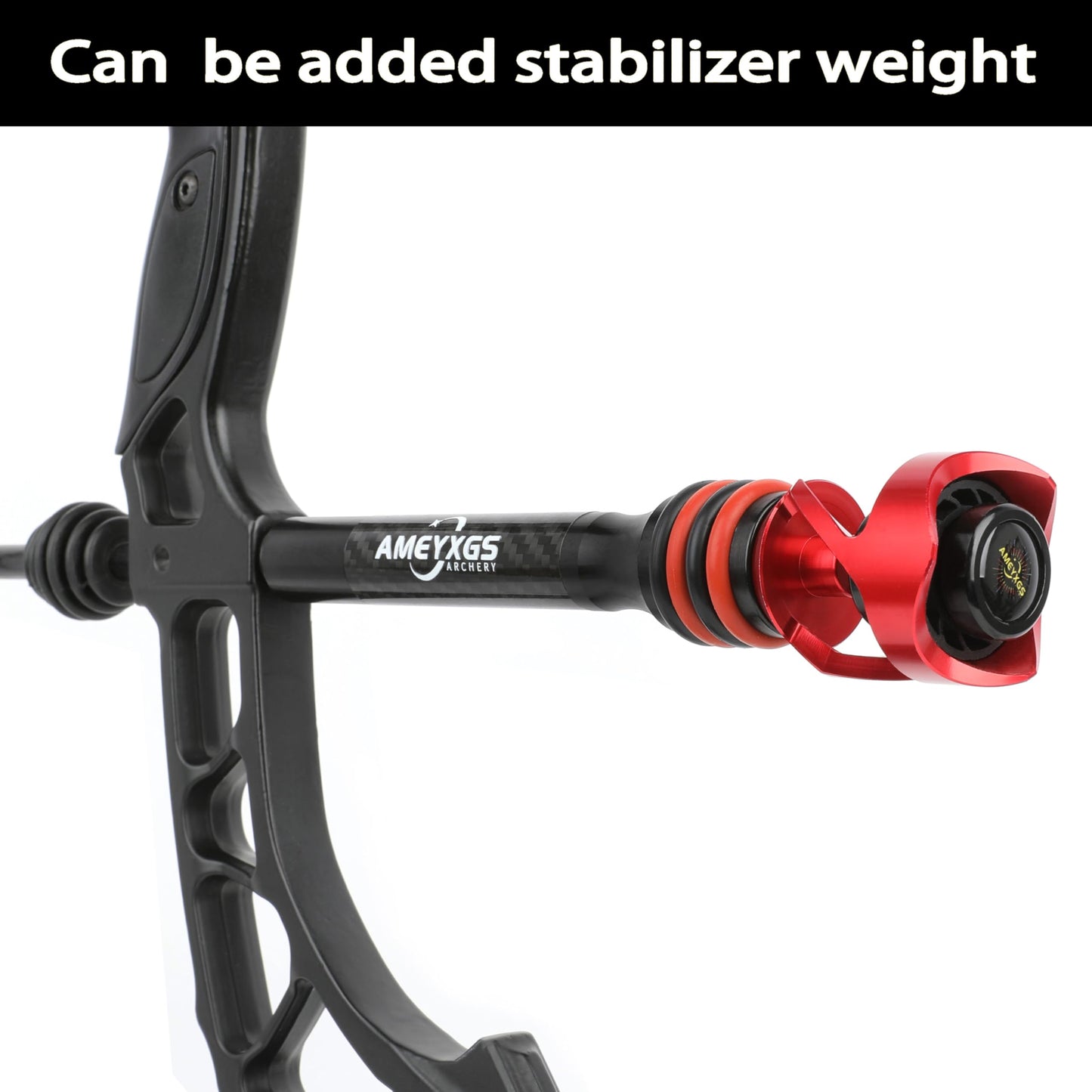 AMEYXGS 6/8/10/12 Inch Archery Bow Stabilizer Carbon Fiber Balance Bar Rod Side Rod Stabilizer Dampen Weight for Compound Bow Recurve Bow Accessory (Green, 10 Inch)