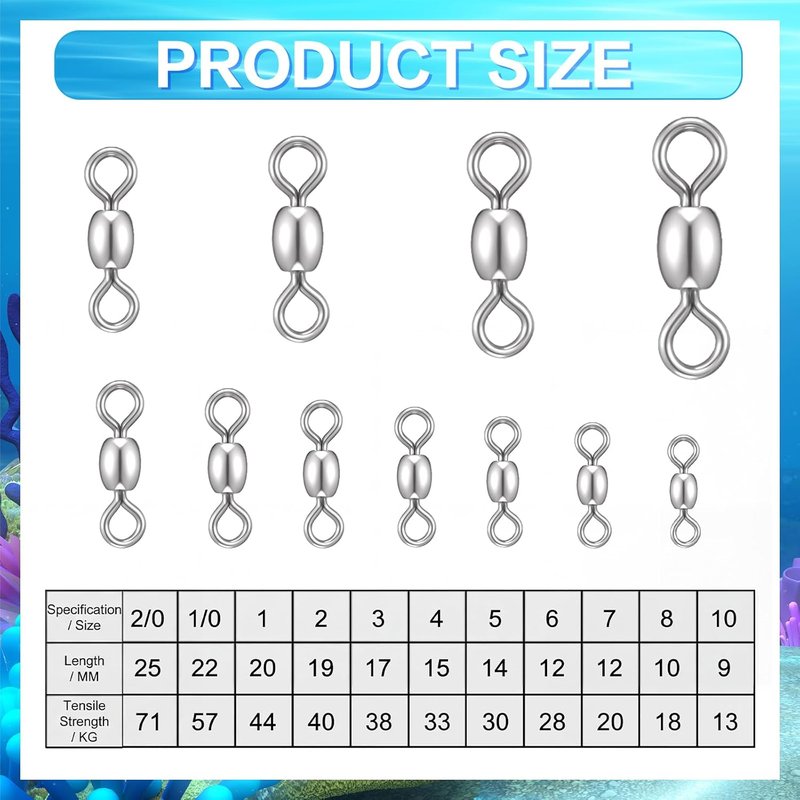Stainless Steel Fishing Leader Wire - 26 ft 1.0mm 130lb with 60 Swivels & 140 Crimp Sleeves | Freshwater & Saltwater Gear