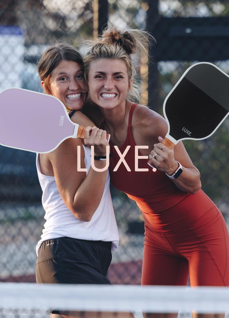 LUXE Pickleball Paddle | Leisure Edition | Cute, Fun, Stylish, Aesthetic Black Pickle Ball Paddles with Textured Fiberglass Surface for High Grit and Spin | Non-Slip, Comfortable Grip (Dipped Black)